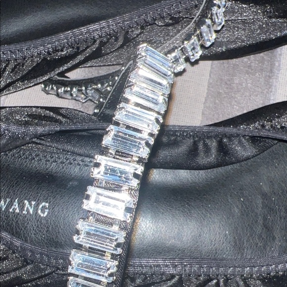 AZALEA WANG Midnight Glow Satin Crystal Ballet Flats 🩰 - Picture 9 of 9